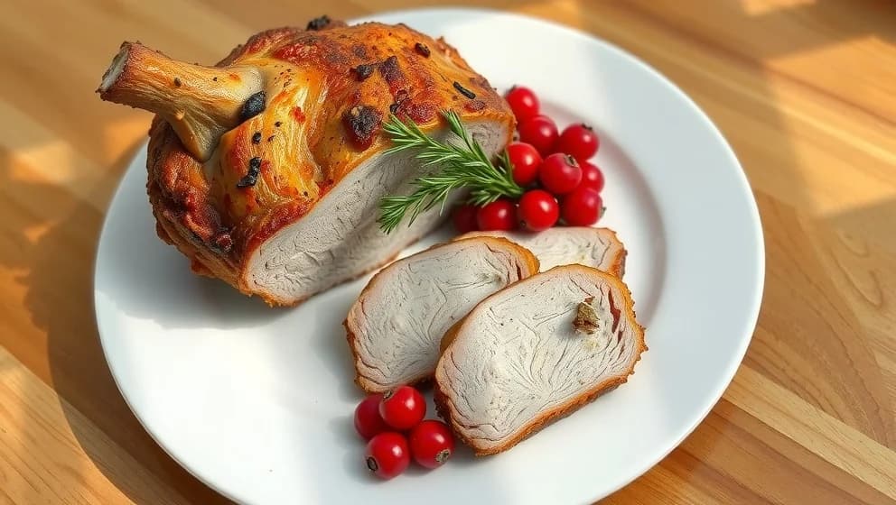 Fläskytterfilé i sockerkaksform med lingon